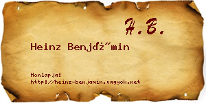 Heinz Benjámin névjegykártya